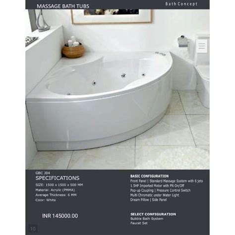 Bathtub refinishing in orange, tx. Triangle White Massage Bathtub, Rs 145000 /unit Shreem ...
