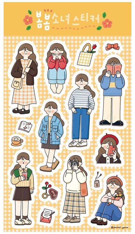 Stiker Orang Kawaii Stickers Printable Korean Colleenm2 Shop