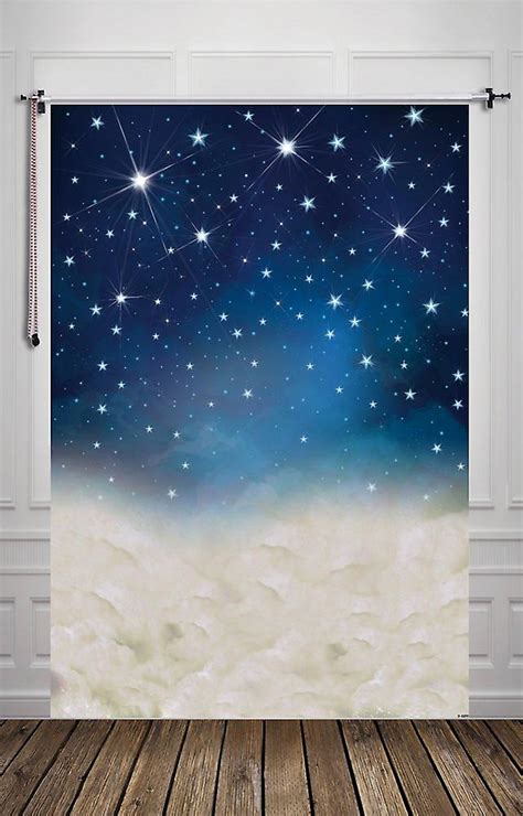 150x220cm Night Sky Stars Clouds Glitter Newborns Photography Backdrops