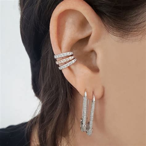 Diamond Low Rider Ear Cuff Diamond Ear Cuff Ear Cuff Solid Gold Ear