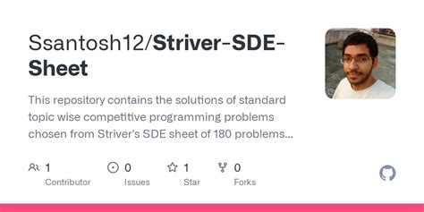 Github Ssantosh12striver Sde Sheet This Repository Contains The
