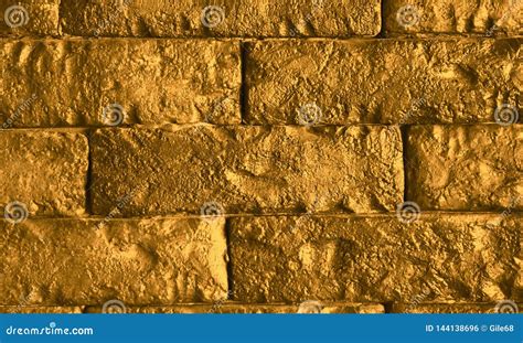 Gold Brick Wall Texture Or Brick Wall Background Stock Photo Image Of