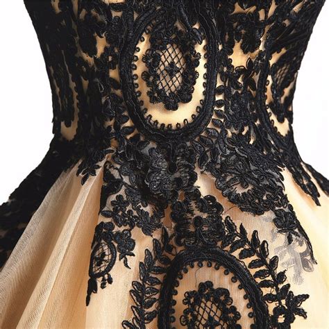 Kivary Long Ball Gown Black Lace Gothic Corset Formal Prom Evening