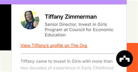 Tiffany Zimmerman Senior Director Invest In Girls Program At Council