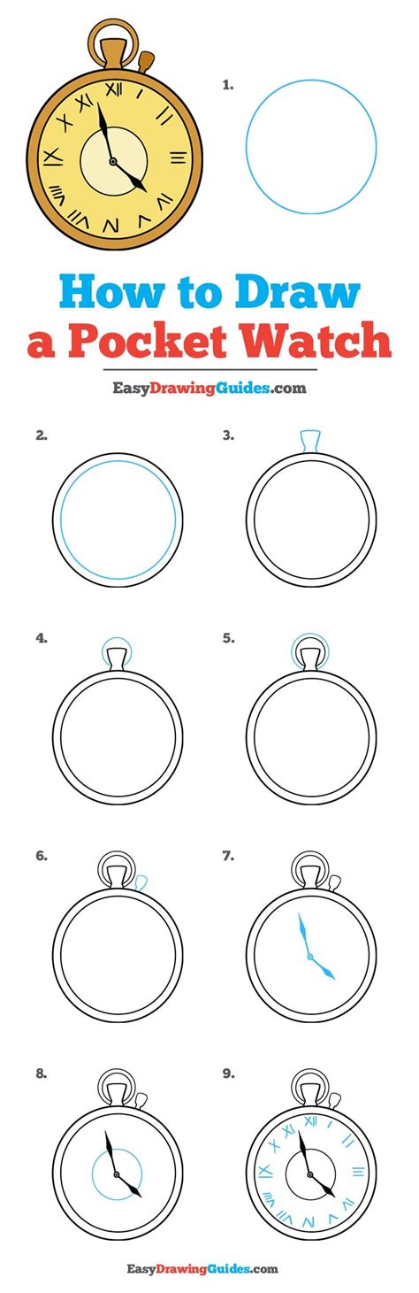 How To Draw A Pocket Watch Really Easy Drawing Tutorial