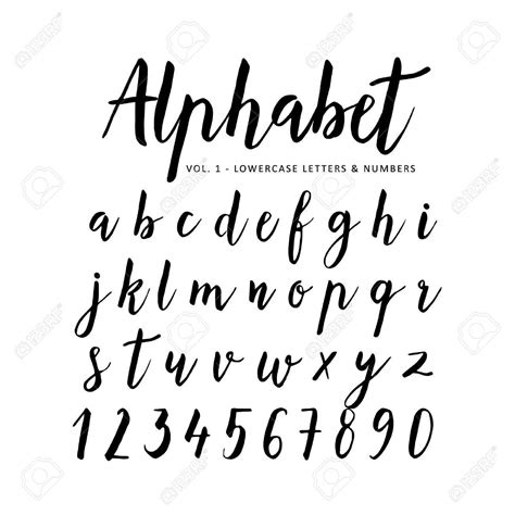 Hand Drawn Vector Alphabet Script Font Brush Font Isolated