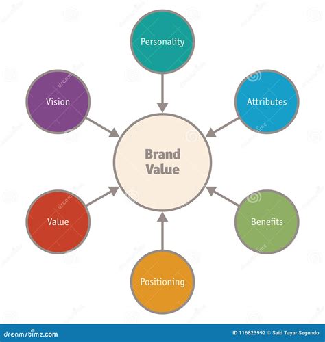 Diagram Of Components Of Brand Value Vector Stock Vector