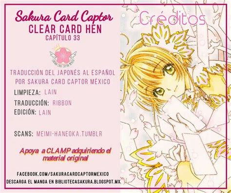 🌸sakura Card Captor Clear Card Capitulo 33 Manga Creditos Traducción