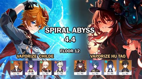 Spiral Abyss 44 Childe Tartaglia C0 And Hu Tao C0 Vaporize Floor 12
