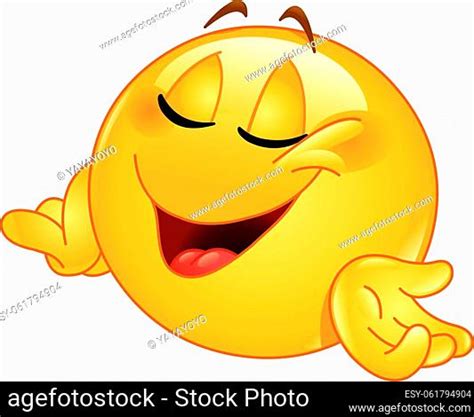 Pleased Emoticon Emoji Stock Photos And Images Agefotostock