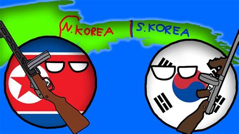 North Korea Vs South Korea Countryballs Animation Youtube