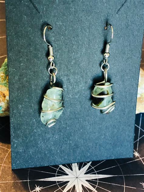 Wire Wrapped Crystal Earrings Etsy
