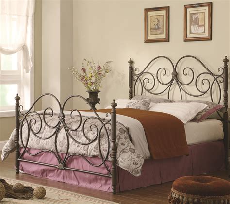 Coaster Iron Beds And Headboards Queen Iron Bed With Scroll Details