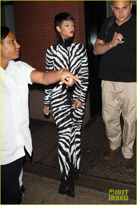 Rihanna Zebra Gown For Aap Rocky Video Shoot Photo 2930738