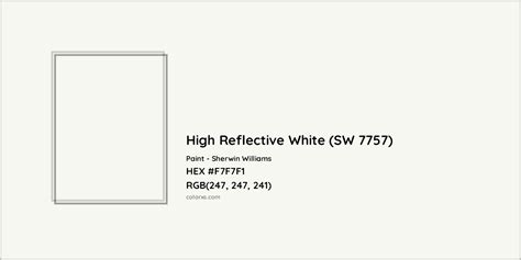Sherwin Williams High Reflective White Sw Paint Color Codes