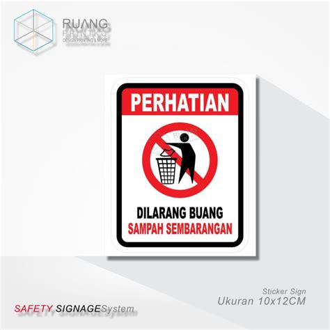 Sign Sticker Dilarang Buang Sampah Sembarangan Lazada Indonesia