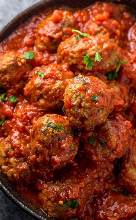 Add in strained pan drippings without the fat. Easy Baked Meatballs Recipe & Video with Marinara Sauce ...