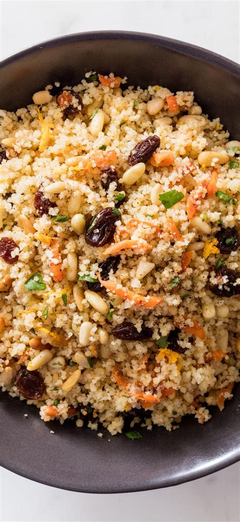 All reviews for curried chicken salad with apples and raisins. Couscous with Carrots, Raisins, and Pine Nuts. The "pilaf ...