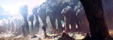 Halo 4 Forerunner Rock Structures Sparth Environment Concept Art