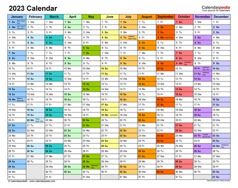 Free Excel Yearly Calendar Template 2023 Printable Templates Free