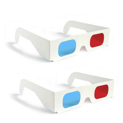 2x Universal Anaglyph Cardboard Paper Red Blue Cyan 3d Glasses For Movie Cinema Ebay