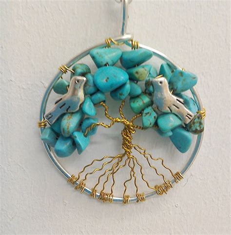 Shamanic Tree of Life Pendant - Turquoise - Jewellery