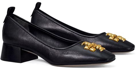 Tory Burch Leather Eleanor Pointed Toe Pumps In Black Lyst