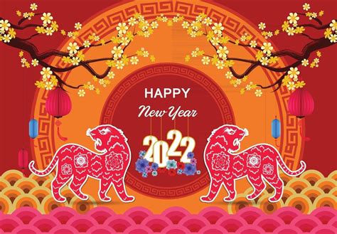Happy Chinese New Year 2022 Year Of The Tiger 2753601 Vector Art At