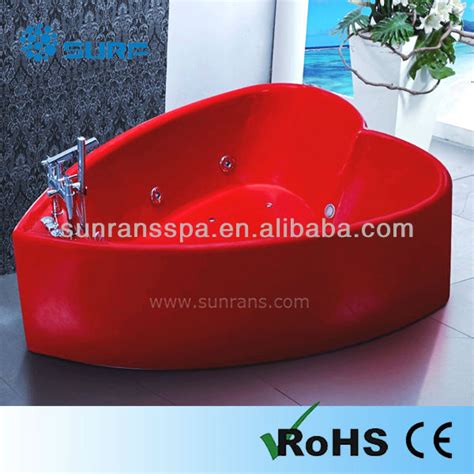 Best Selling Products Acrylic Red Massage Jets Heart Shaped Bathtub