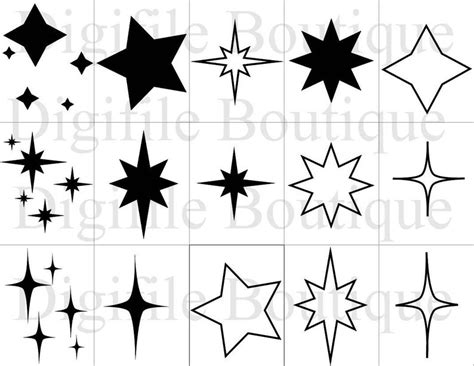 15 Stars Svg File Stars Svg Cricut Cut Files Stars Clipart Stars