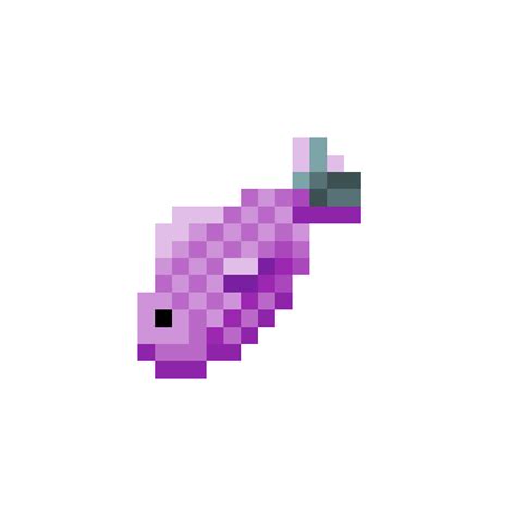 Minecraft Raw Fish Pixel Art