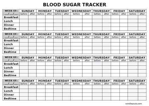 Free Printable Blood Glucose Log Sheet