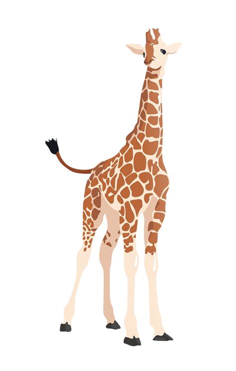 Check out this simple and cool paper giraffe! Flat Giraffe Vector | toffu.co | Ilustrações, Ilustração ...