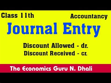The expense is shown beneath gross profit in the income statement, alongside. Journal Entry l Discount Allowed and Discount Received l ...