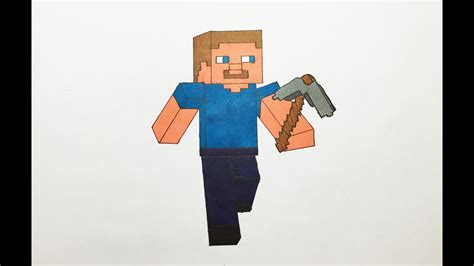 Dibujando Y Coloreando A Steve Minecraft Drawing Steve Minecraft
