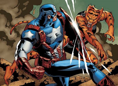 Ultimate Captain America Vs Tigra By Joe Bennett Captain America