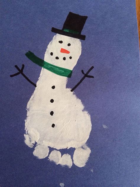 Footprint Snowman Hand And Footprint Crafts Pinterest