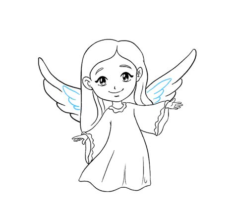 How To Draw An Angel Really Easy Drawing Tutorial Angel Drawing