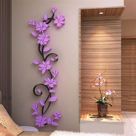 3d Flower Wall Sticker Art Mural Home Decor Vase Removable Bedroom