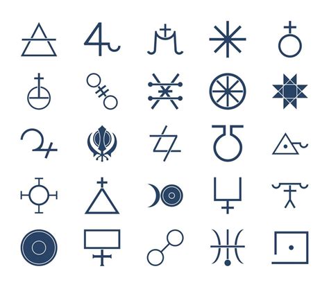 conjunto de iconos de símbolos de alquimia 12714778 Vector en Vecteezy
