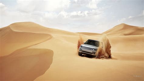 Gray Sports Utility Vehicle Range Rover Car Desert Dune Hd
