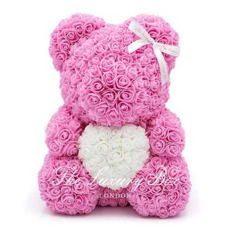 Pink Rose Bear With Heart The Luxury Box Usa