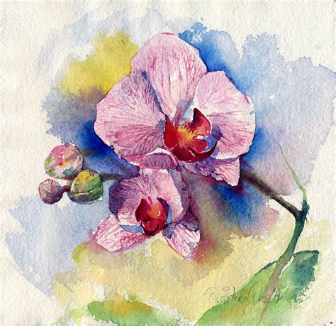 Watercolor Flower Painting Print Orchid Flower