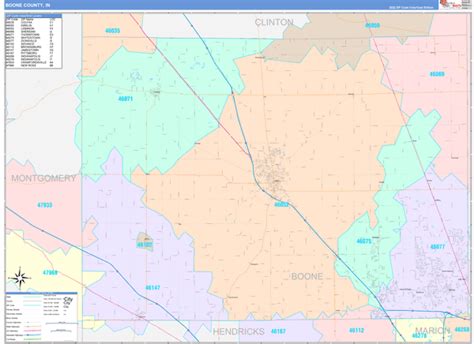 Boone County In Zip Code Maps Color Cast
