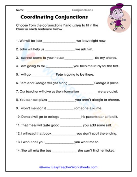 Coordinating Word Parts Worksheet