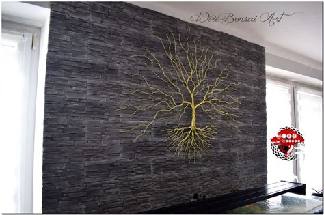 drzewko na ścianę z drutu mosiężnego - Wood&Metal