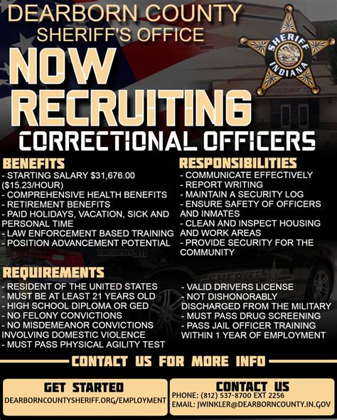 Now Recruiting Correctional Officers Dearborn County Sheriffs Office