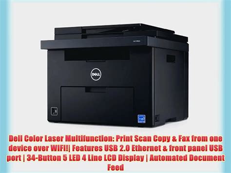 Dell C1765nfw Color Laser Multifunction Printerscannercopierfax