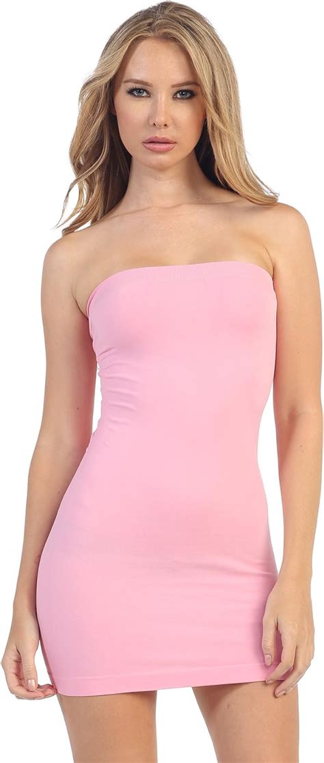 Amazon Com Kurve Womens Strapless Mini Dress Sleeveless Bodycon