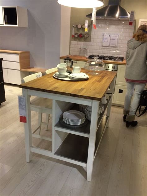 Stunning Ikea Stenstorp Kitchen Island White With Built In Dining Table